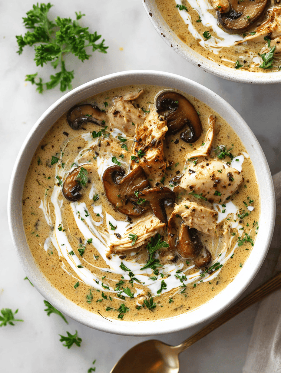 creamy mushroom chicken soup recipe